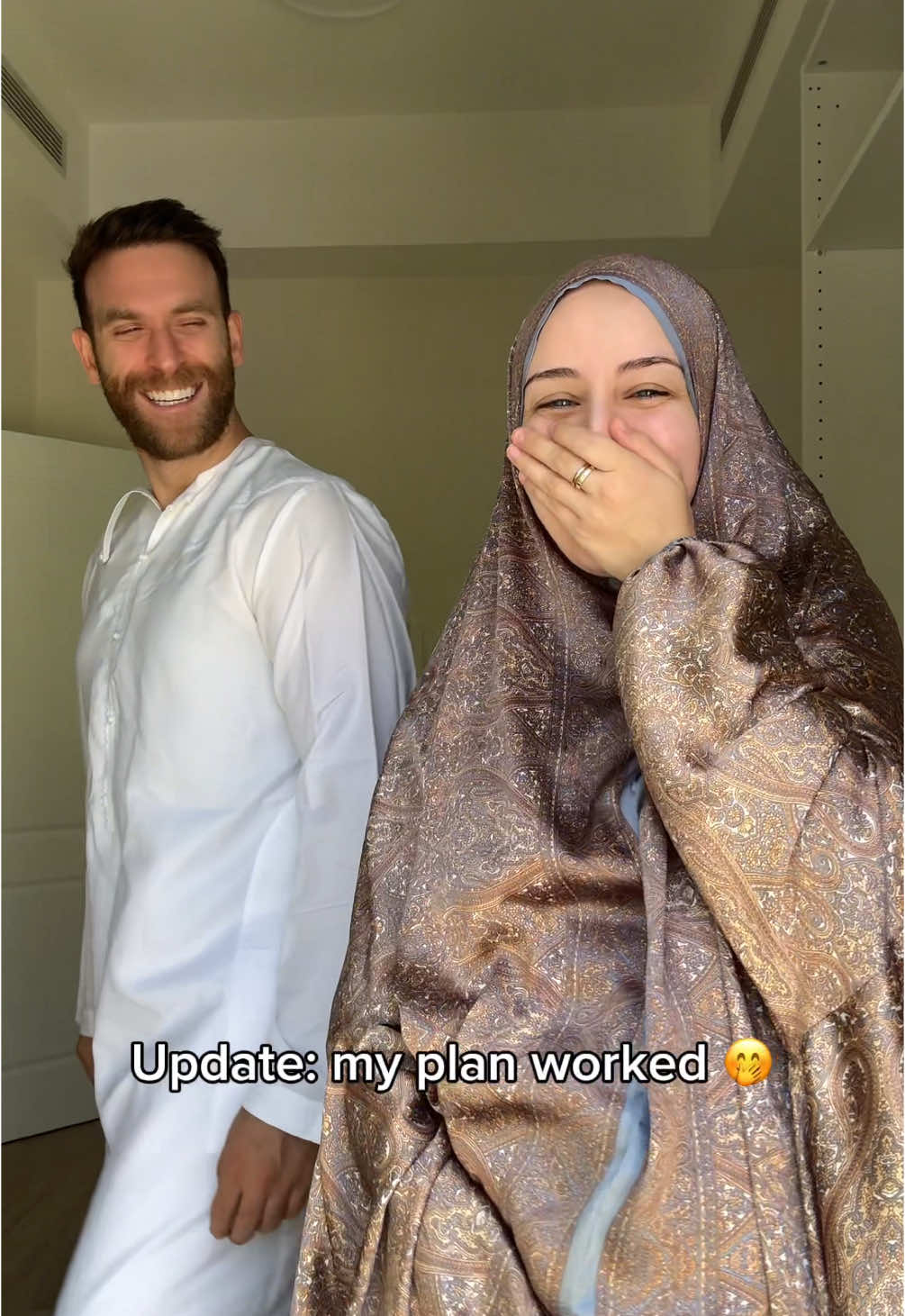 We had to do it 😂 #husbandwife #muslimcouple #pregnant 