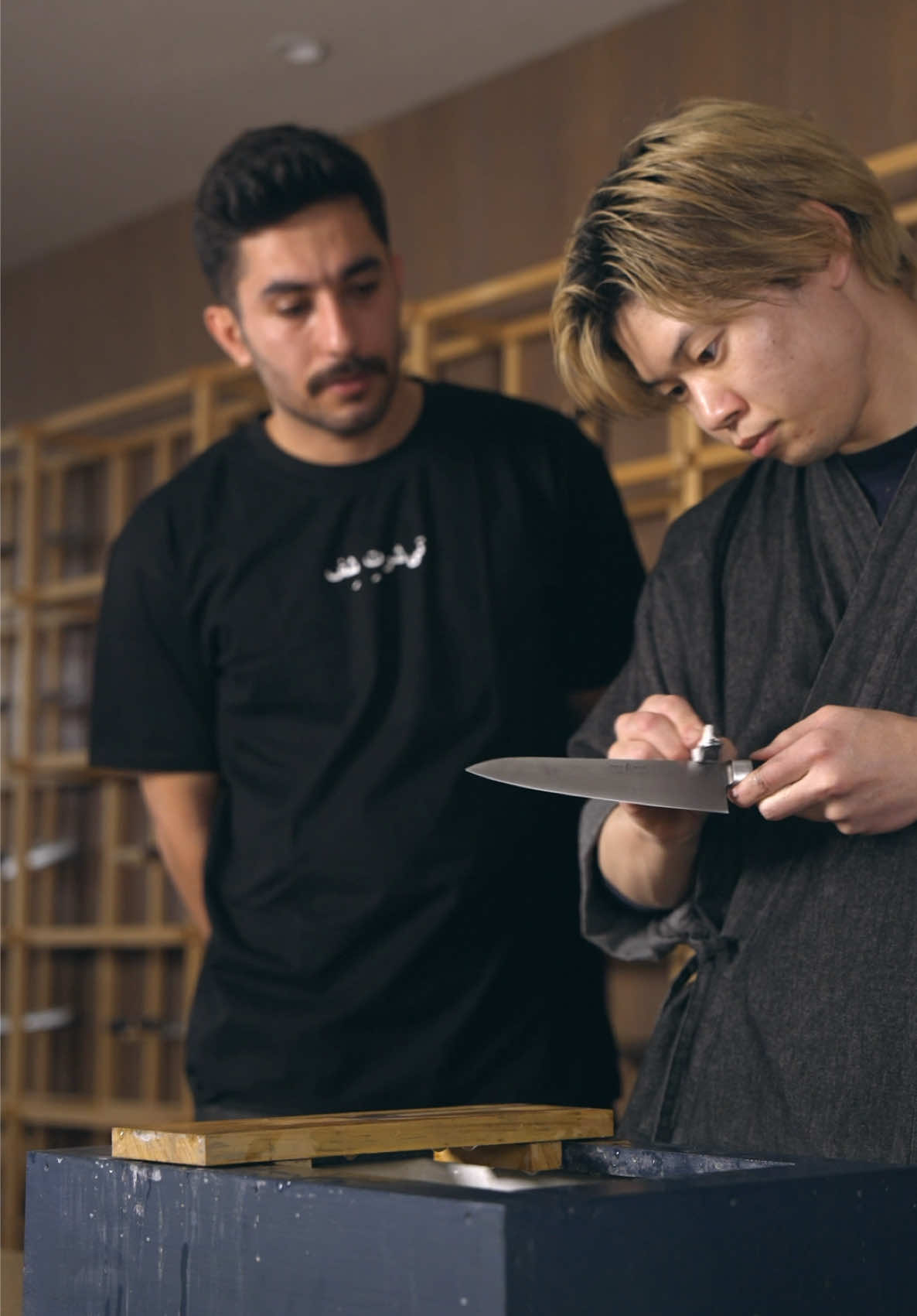 Chef Mehdi's knife are sharpened by 研師Ryota. Chef Mehdiの包丁を研師Ryotaが研ぎました🔪✨️   #究極の切れ味 #beforefter #asmr 