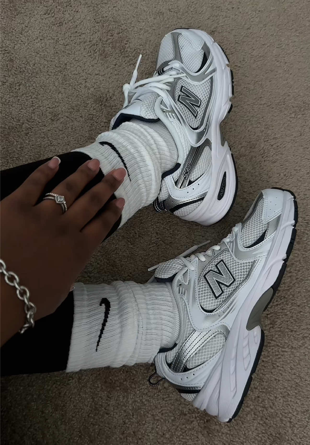 POV: You finally gave in to the New Balance 530 hype and don’t regret it one bit 🤍 #fyp #fypシ #fypage #fypシ゚viral #foryoupage #blackgirltiktokers🤎 #blackgirlluxury #pinterestaesthetic #newbalance530 #sneakers #sneakerhead #sotd #shoestyle #shoeunboxing #unboxing #contentcreator