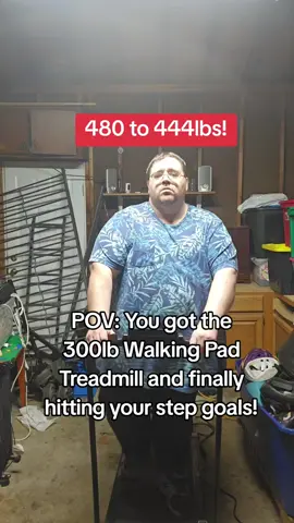 This Walking Pad Treadmill is rated for 300lbs but holds me at over 400lbs! Life changing 🙌 #walkingpadtreadmill #overself #walkingpadwithbar #walkingpad #treadmill 