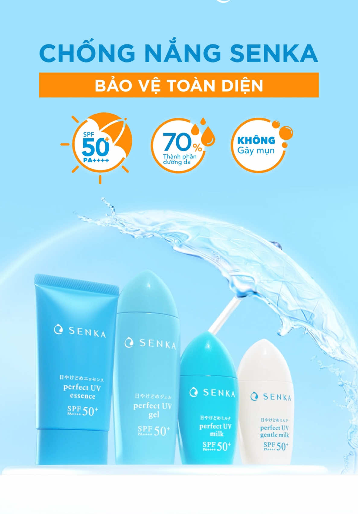 ✨ Senka Perfect UV Gentle Milk - Chống nắng cho da nhạy cảm - Màng lọc tiên tiến✨ Dành riêng cho làn da “khó chiều”! #senkavietnam #senkaperfectuvgentlemilk #baovetoandien 