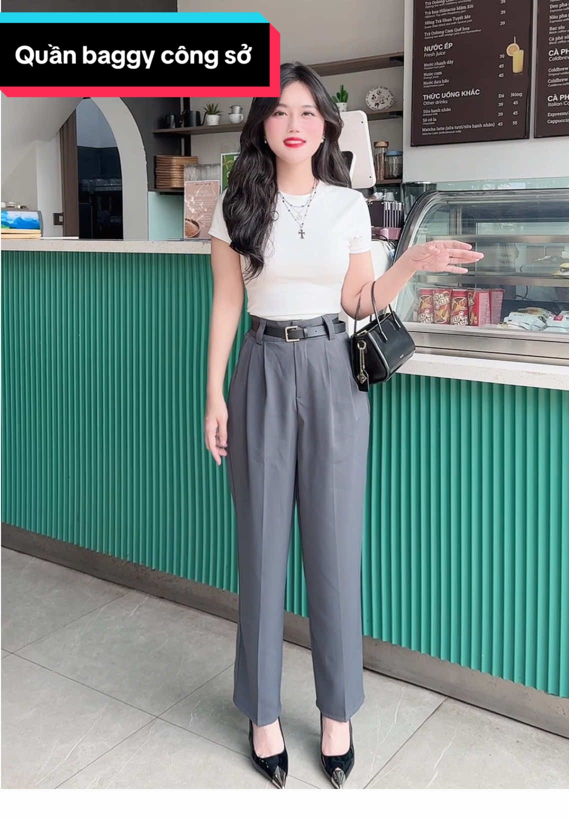 Quần baggy công sở thanh lịch #quanbaggynu #quancapcaonu #quandai #quandepgiare #quandilam #thoitrang #fashion #fypシ゚ #xuhuongtiktok #trendtiktok #viralvideo #hienhoidieu