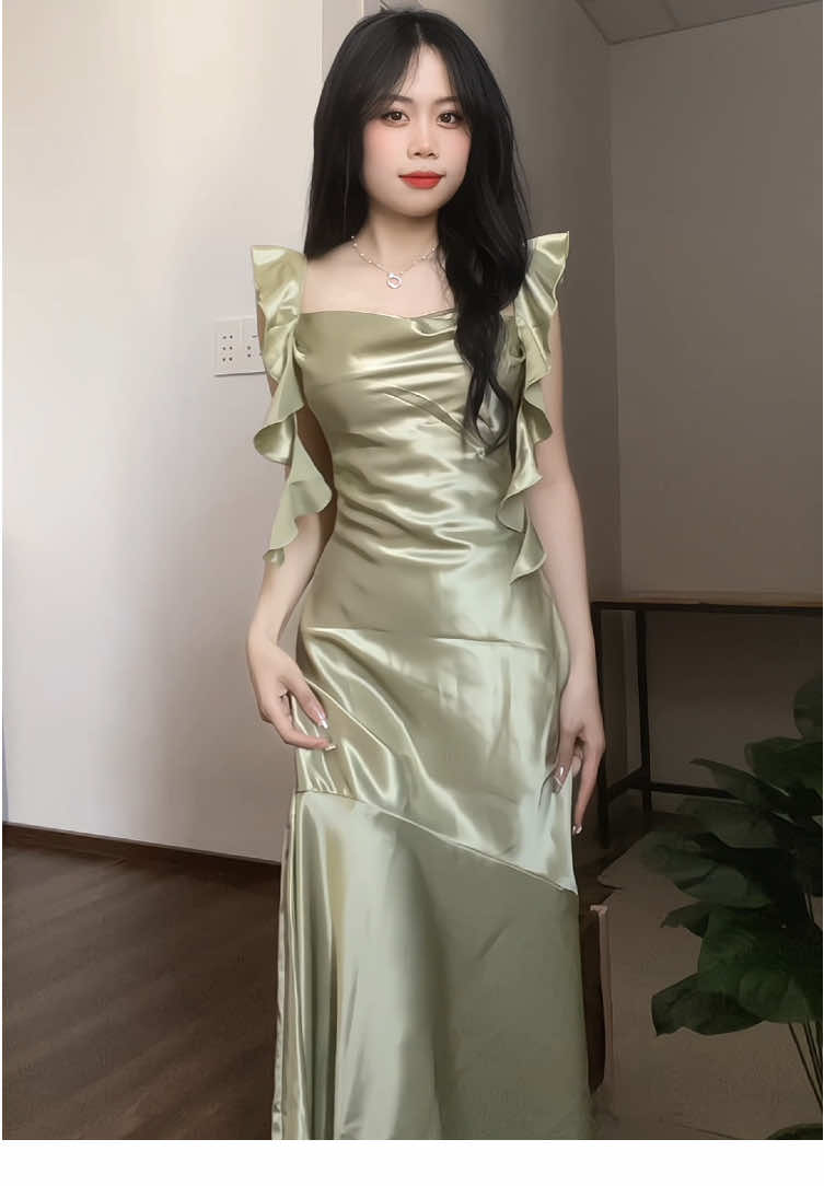 Dịu keo . Xanh bơ siêu tôn da #xuhuong #vaylua #silklua 