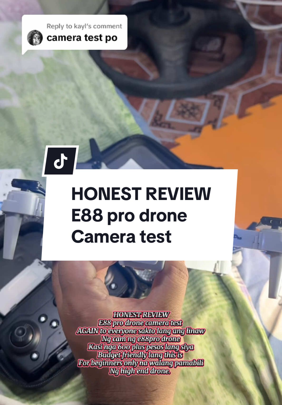 Replying to @kayl honest review e88 pro drone camera test note to everyone etong drone na ito is budget friendly lang 600 plus lang kaya dont expect too much this is for beginners na walang pambili ng high end drone #e88 #e88pro #e88prodrone #drone #dronevideo #droneshot #dronephotography #dronelife #dronetiktok #toyreview #dcaoutdoors 