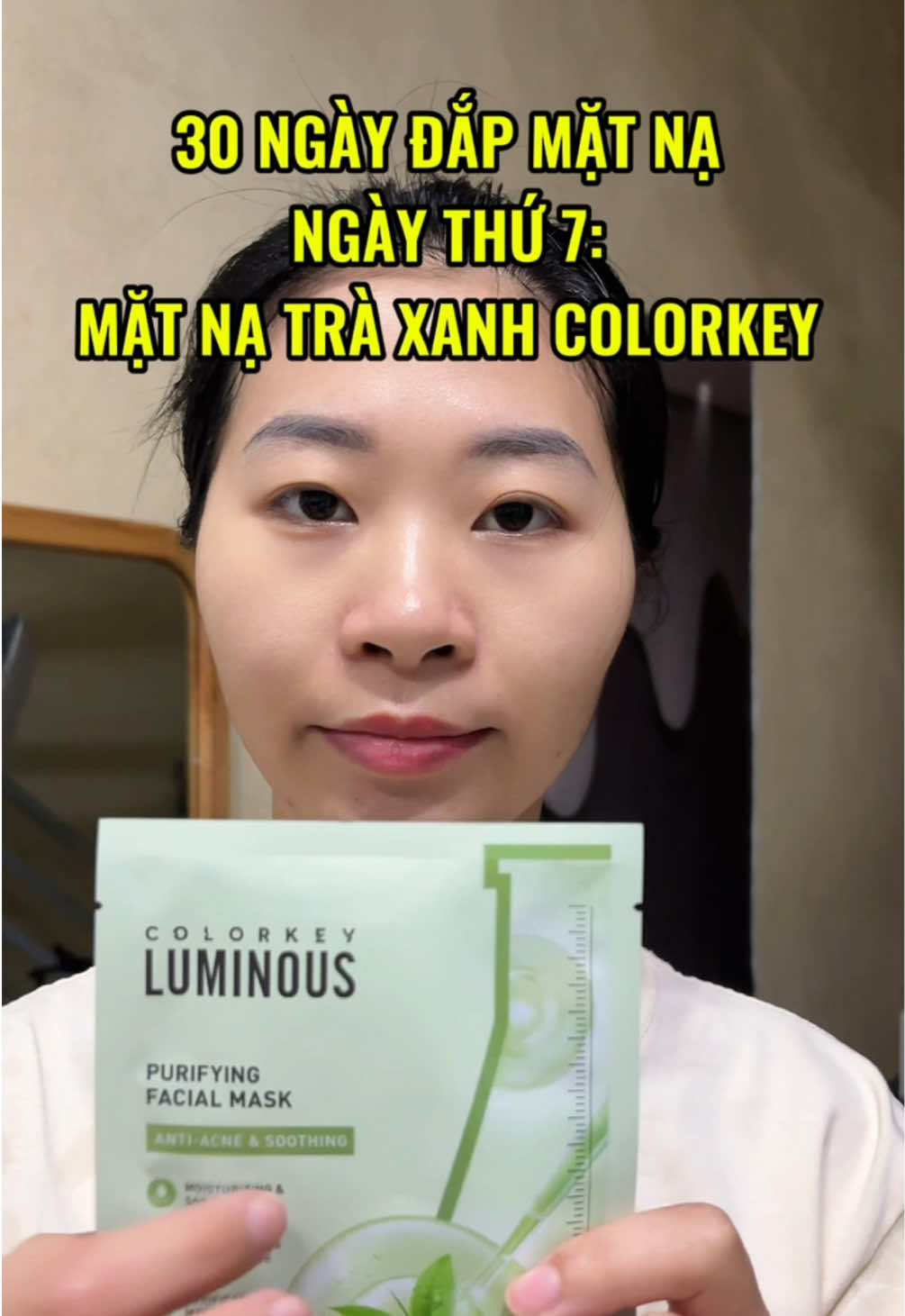 30 ngày đắp mặt nạ, ngày thứ 7: MẶT NẠ TRÀ XANH COLORKEY hỗ trợ kiềm dầu, giảm viêm, gom cồi, giảm mụn, thông thoáng lỗ chân lông. Đắp sắp sang hộp tiếp theo đến nơi rồi ạ 😅 #colorkey #colorkeyvn #colorkeyluminous #matnatraxanh #matnacolorkey #matnatraxanhcolorkey #matnadadaumun #matna #matnagiay #matnagiaycolorkey 