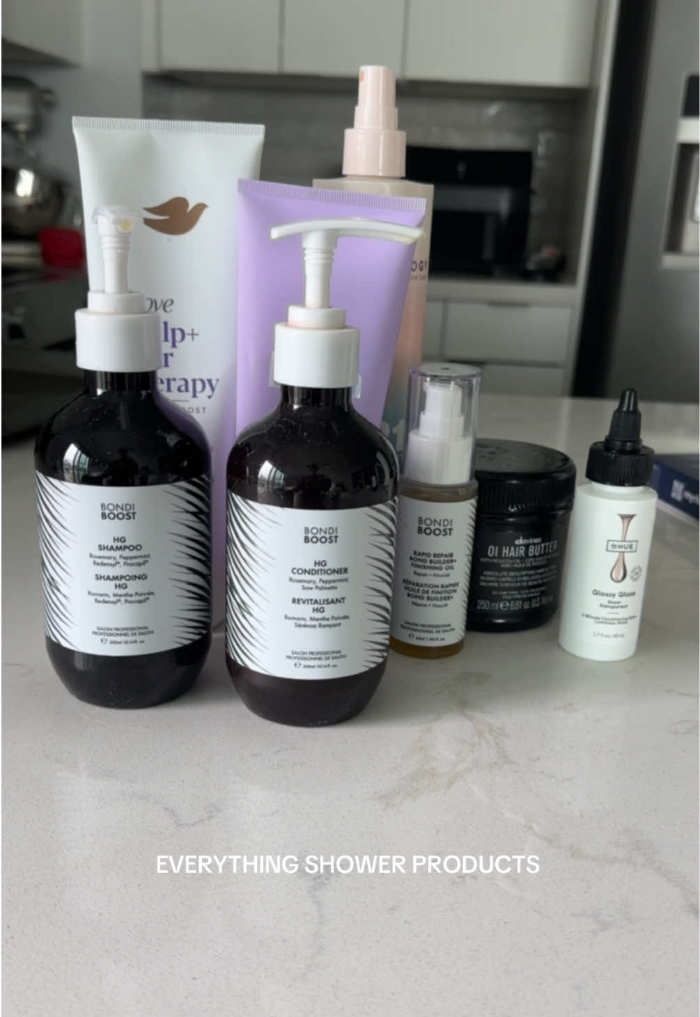 An updated product list of eveything I use in my everything shower. #everythingshower #showerproducts #bondiboost #dove #dphue #beia #purology #davines #fyp #skincare #haircare @Beia Beauty 