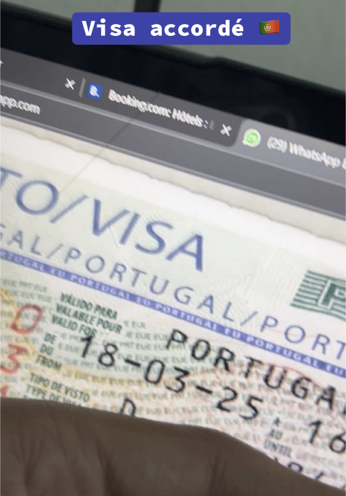 visa type D accordé ✅ 🇵🇹 #foryoupage #portugal #visa #فرنسا🇨🇵_بلجيكا🇧🇪_المانيا🇩🇪_اسبانيا🇪🇸 