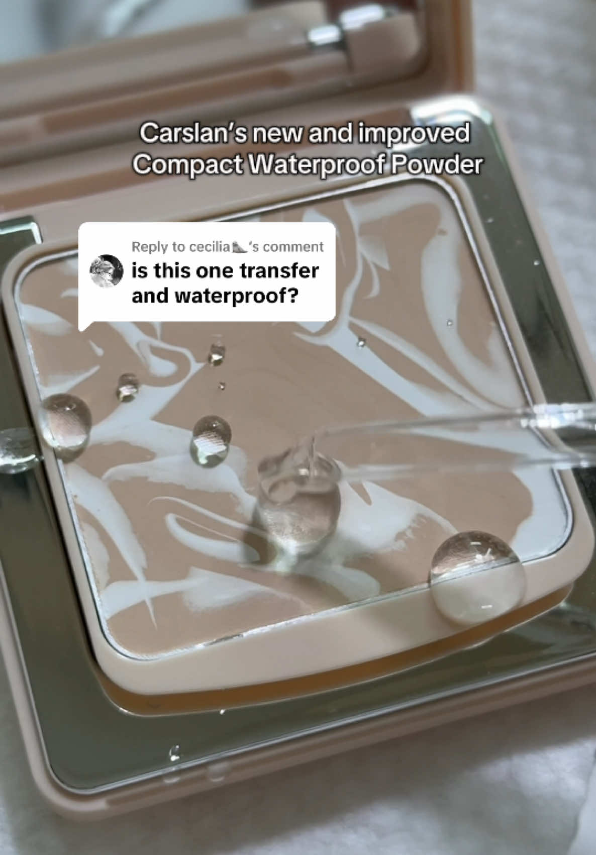 Replying to @cecilia🦭 I find the 2.0 version MORE TRANSFER AND WATERPROOF but because they released multiple color options it’s kinda confusing. The one I got is for “light skin tone” but it’s a bit white for me soooo bear in mind >_> #cbeauty #carslan #douyinmakeup #makeupreview 