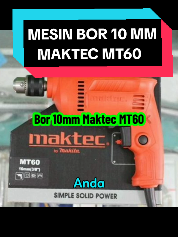 Rp 405.000 Harga bisa berubah sewaktu-waktu #tokobinauf  Bor 10mm Maktec MT60 Lagi cari bor listrik yang awet dan bertenaga? MACTEC MT60 dari Makita solusinya! Bor ini cocok banget buat kamu yang kerja di bengkel, proyek, atau di rumah. Klik keranjang belanja untuk melakukan pembelian. Jangan lupa membuat video unboxing. Bor listrik Maktec MT60 Bor Maktec original Bor tangan listrik 10mm Bor Maktec Bor tembok dan kayu Bor murah berkualitas Bor listrik Alat pertukangan listrik Bor rumah tangga dan proyek Bor ringan dan kuat 