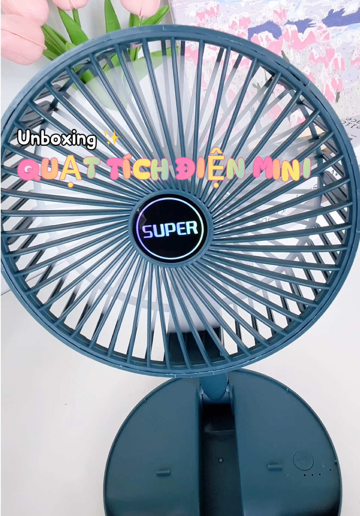Quạt tích điện mini sài ok lắm mấy bà #review #unboxing #quatmini #quattichdienmini 