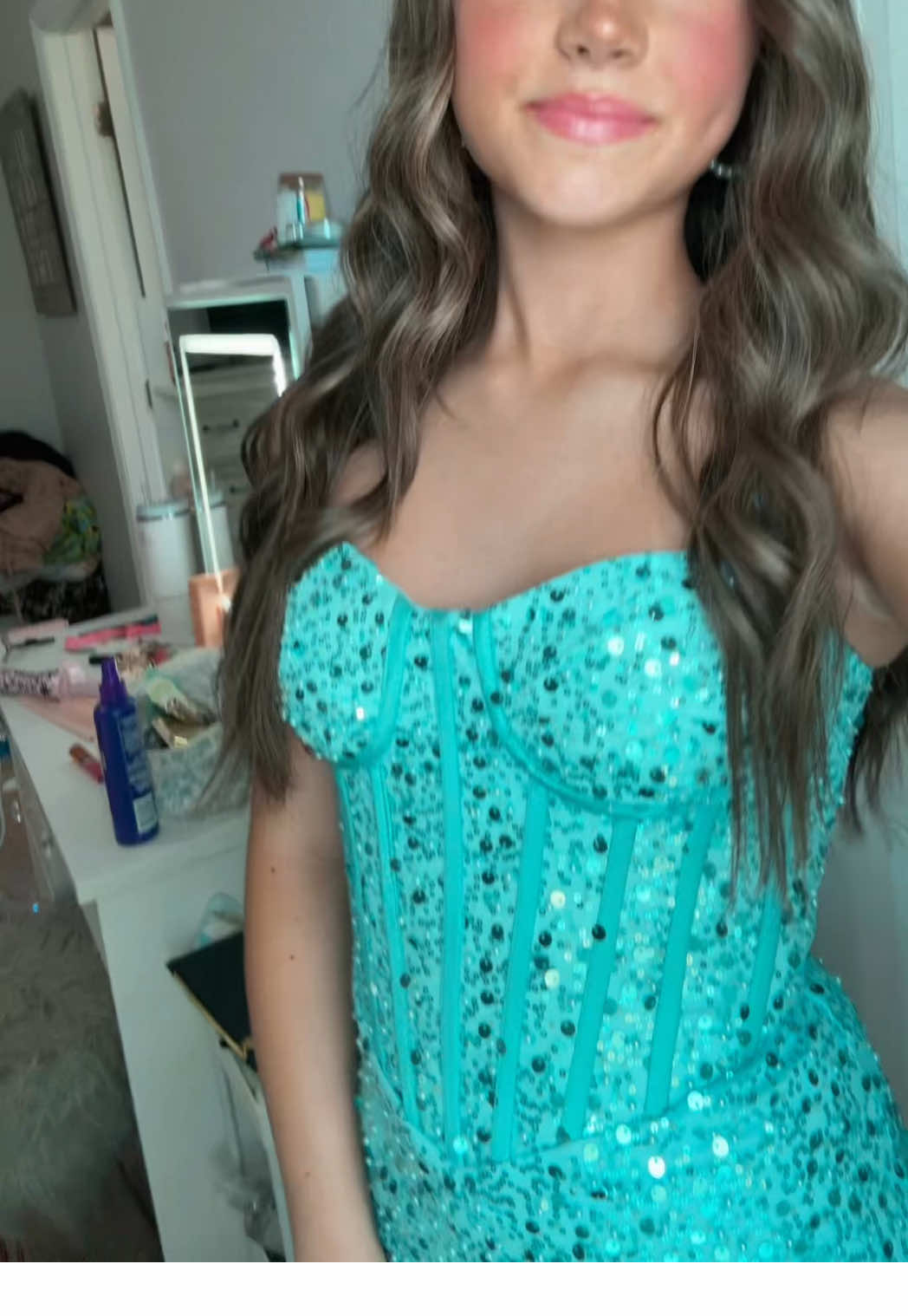 dancee!!💝 #dance #brunette #teal #dress #blueeyes #middleschool #chrisstapleton #fypシ #likes #blowup 