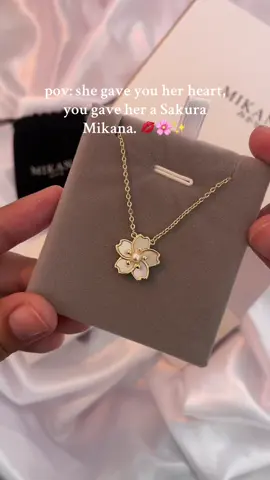When words fall short, give her a bloom that lasts forever. 🌸#sakuraflower #sakura #mikana #mikananecklace #jewelry #mikanajewelry #foryou #fyp #fypシ゚ 