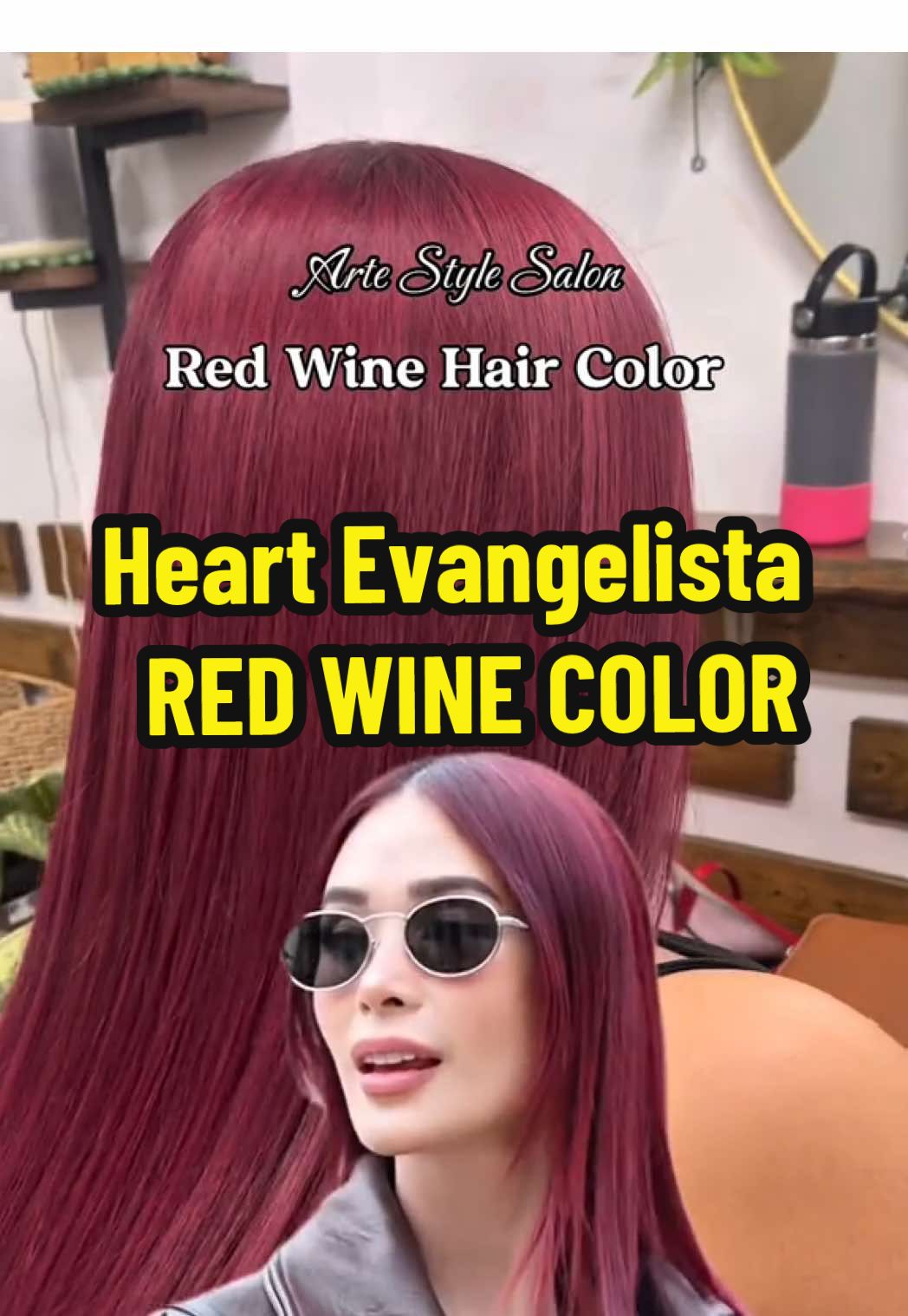 Heart Evangelista’s RED WINE hair color for as low as P2500 for above bra length at Arte Style Salon✨ Message us now and book for an appointment! 📲 09175229129 📍 5989 Villena St. Poblacion Makati 📍 203 Sulatan Tower Barangka Mandaluyong 💰We Accept Cash, Gcash and Cards for payments 🚗 Free parking  📱Free Wifi #hairstyle #fashion #haircolor #beauty #Makatisalon #Mandaluyongsalon #artestylesalon  #red 