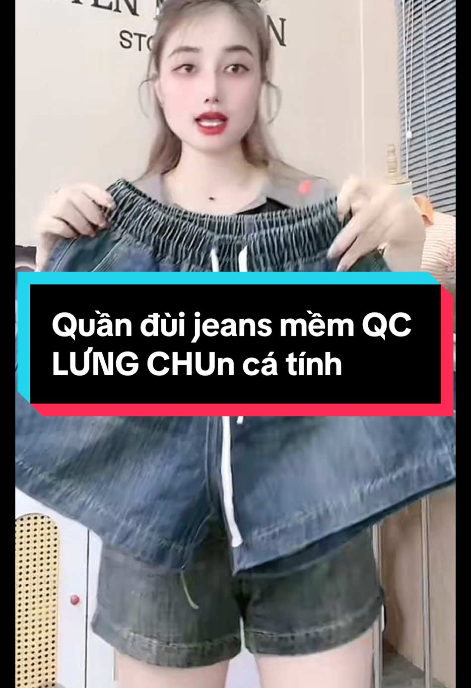 Quần đùi jeans mềm QC LƯNG CHUn cá tính#thuyreview96 #thoitrang #quanduinu #quancatinh #quandepgiare 