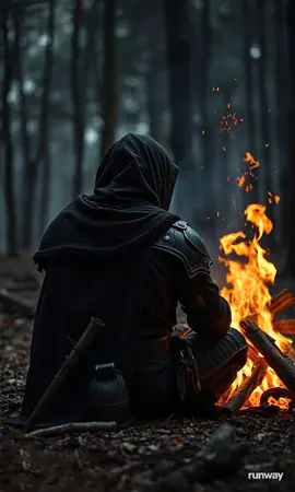 Deep in the forest… the warrior sat in silence, staring into the flames. No sound but the crackling wood and whispers of the past. This is where the story begins #FantasyVibes #EpicScene #DarkAesthetic #CampfireMood #MysticForest   #CinematicVibes #Storytelling #MedievalMood #TikTokFantasy #VisualEscape   #AIArt #FireMagic #MysteryVibes #4KVisuals #EpicEdit 
