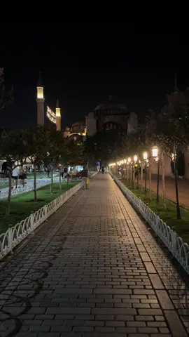 #istanbul #turkiye🇹🇷 #hagiasophia #night #walking #street #park 