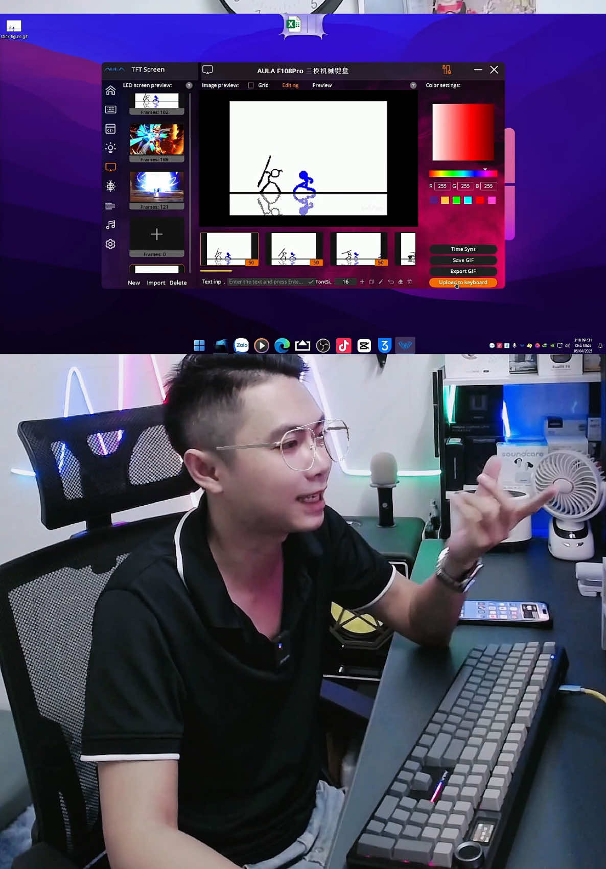 Trả lời @Long Anh Hướng Dẫn Cài Animation Cho Bàn Phím Cơ Aula F108 Pro Full Size #banphimco #banphimgaming #banphimbluetooth #aula #vnahieu 