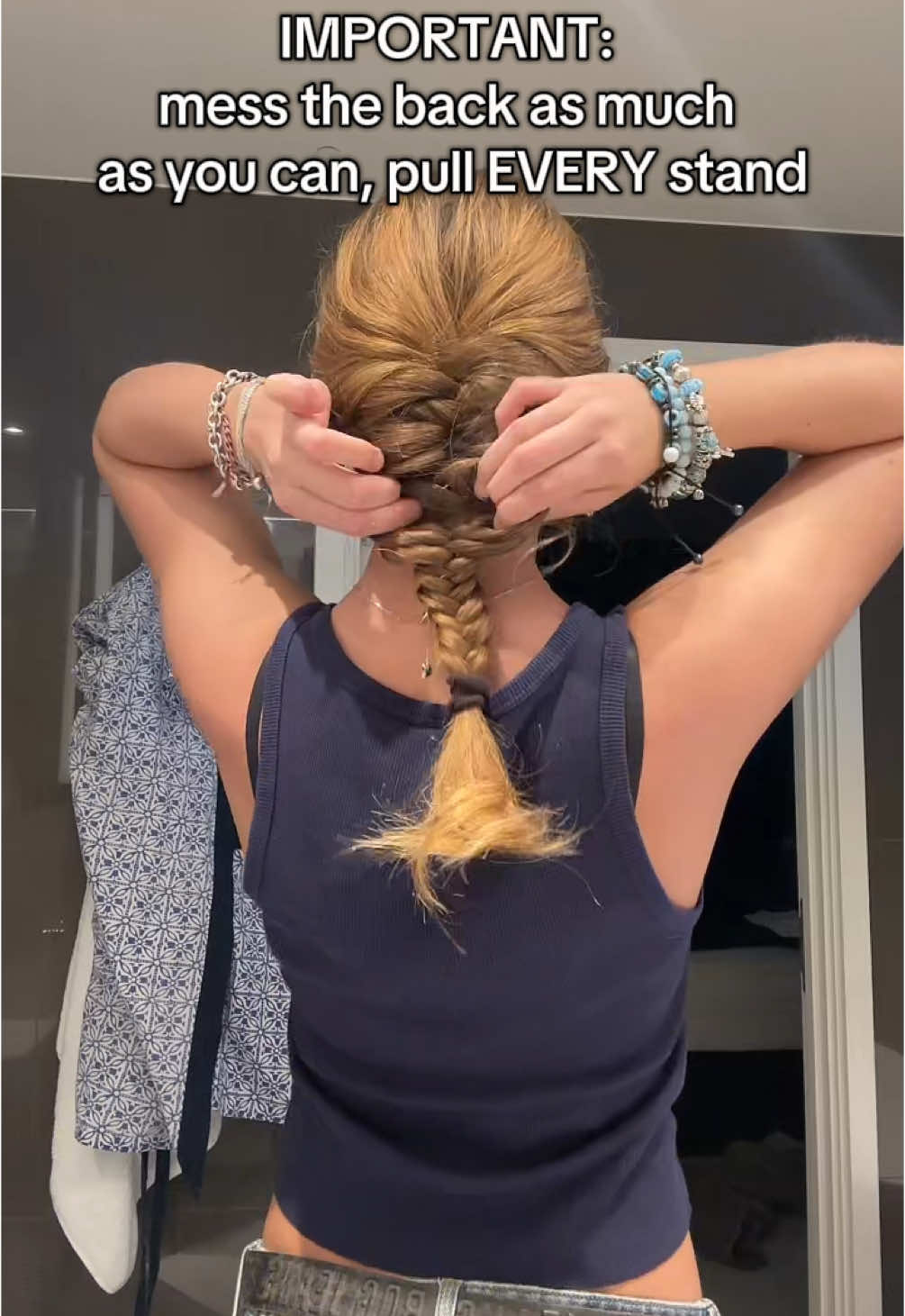 messy fishtail braid tutorial!!! #fyp #frenchbraid #hairstyle #viral #trending #hair #thinhair #thickhair #finehair #tutorial #messy #fishtail #fishtailbraid 