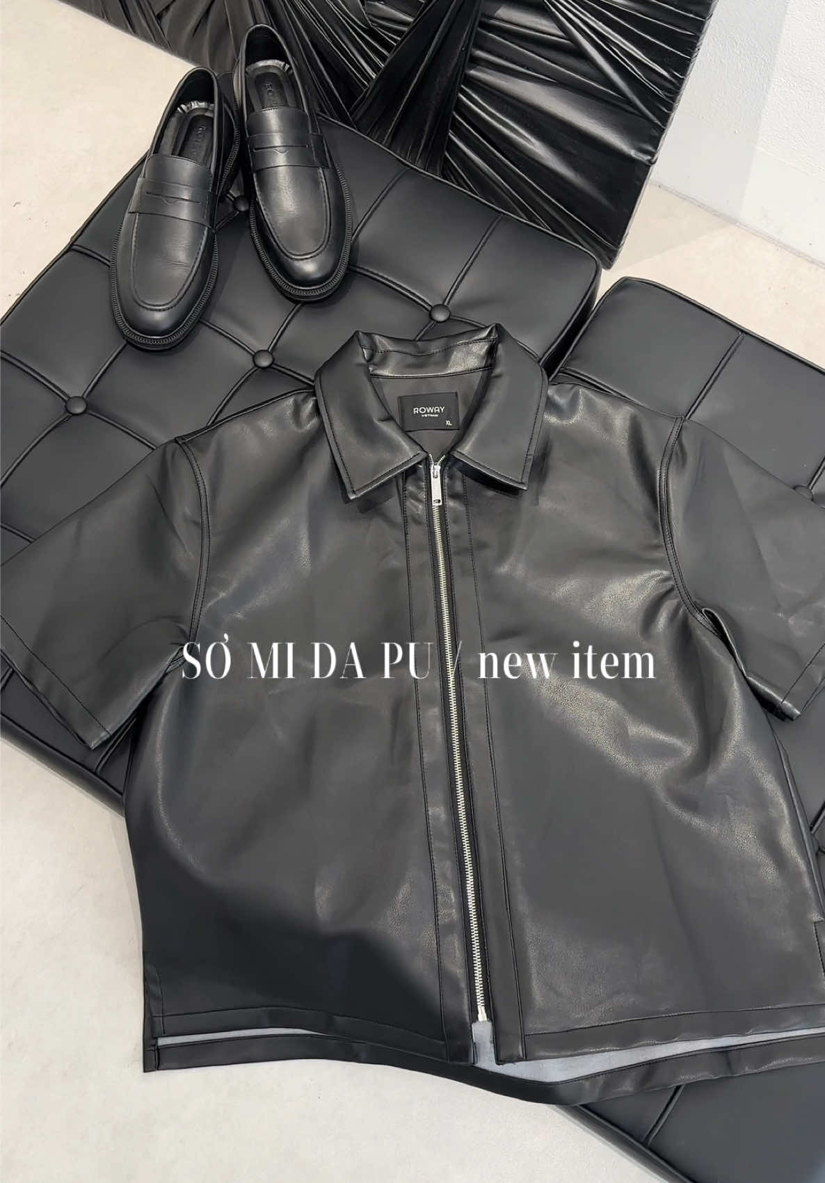 Sơ mi cộc tay da PU / New item đến từ nhà Roway với thiết kế 
