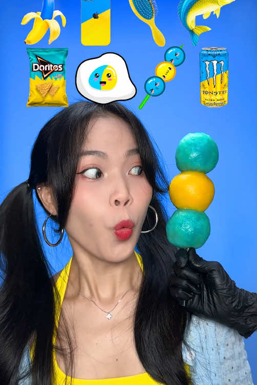 Random Blue vs Yellow Food Mukbang ASMR 💛💙 #mukbang #asmr #eating #viral #foodtiktok #foryoupage 