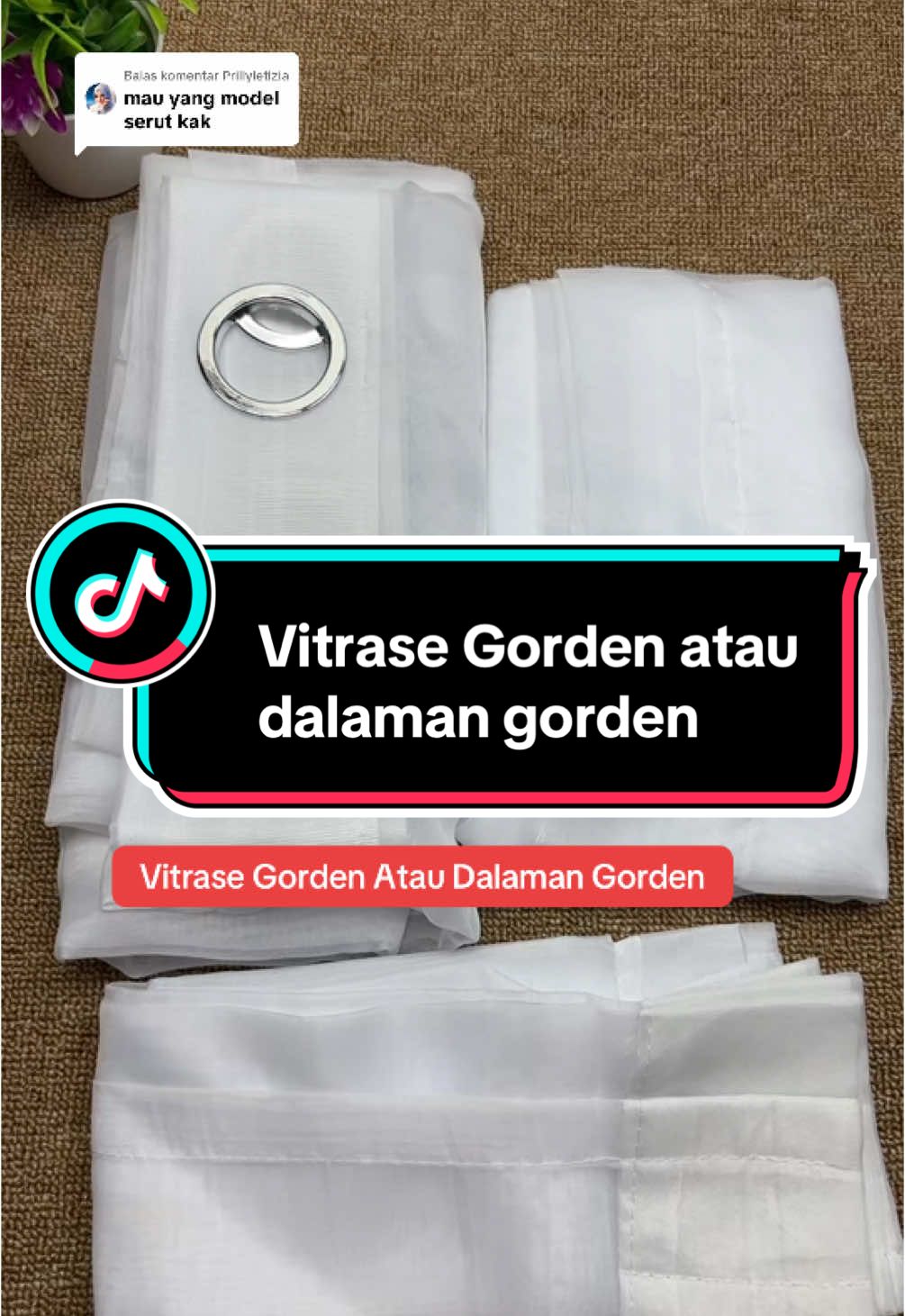 Membalas @Prillyletizia Vitrase gorden Premium langsung dicheckout aja kak mumpung stok nya masih ada🥳😘 #vitrasegorden #vitrase #dalamangorden 