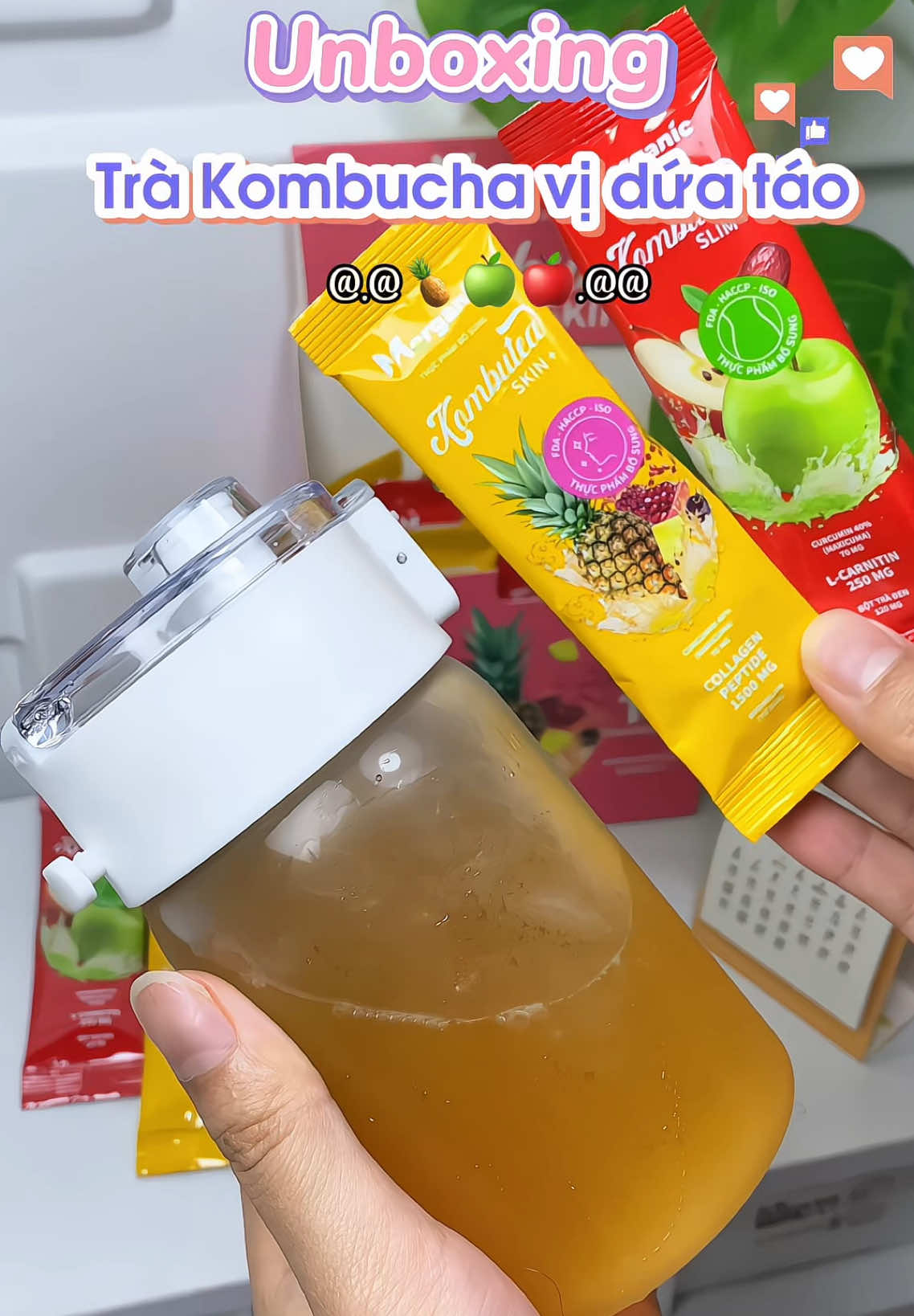 Trà tặng bình xinh lắm nè #xuhuongtiktok #fyp #xuhuong2025 #xh #unboxing #viral #viralvideo #trakombucha 