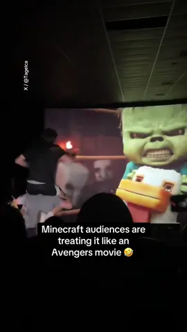 Chicken Jockey you will always be famous #Minecraft  🎥: X / @Tagelca  #cinema #audience #movie #filmtok #theatre #minecraftmovie #jasonmomoa #jackblack #chickenjockey 