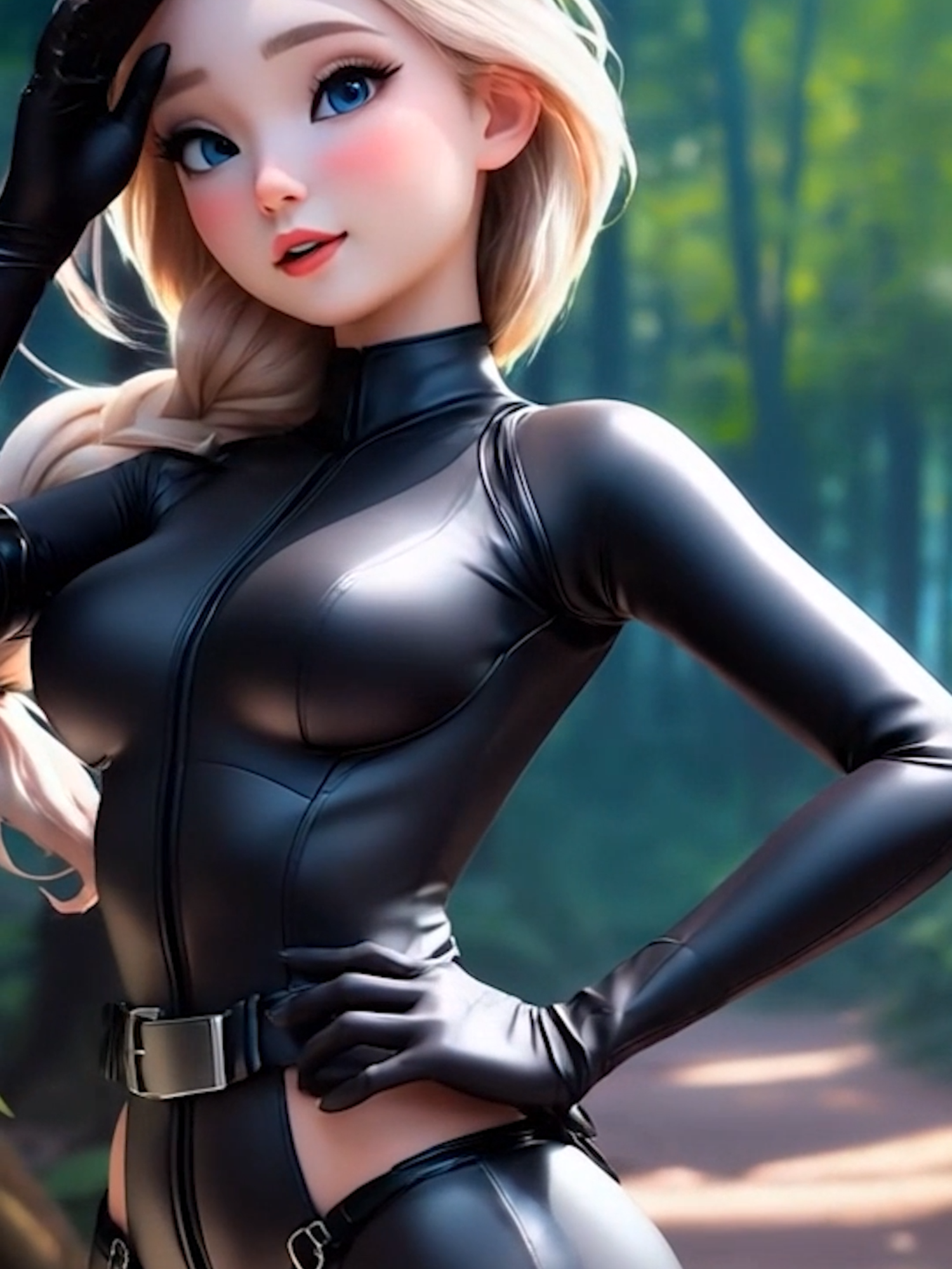 Elsa wearing a sleek body suit! ❤️ #elsafrozen #aiart #aigirl #digitalartist #aigenerated
