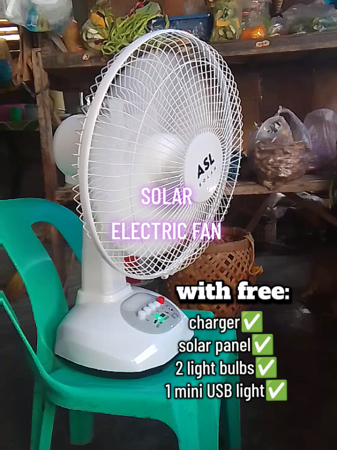 grabe sobrang lakas ng hangin nito! #solarelectricfan #electricfan 