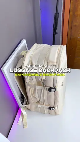 Large capacity expandable multi-compartment backpack with independent computer compartment and breathable sponge back cushion. This travel backpack can accommodate a 16 inches laptop, with external USB charging port, suitable luggage compartment, scalable to 39 liters, and waterproof fabric. #expandabletravelbackpack #travelbackpack #bagfortravel #backpack #travelbag #travelbagbackpack @-MYD- 