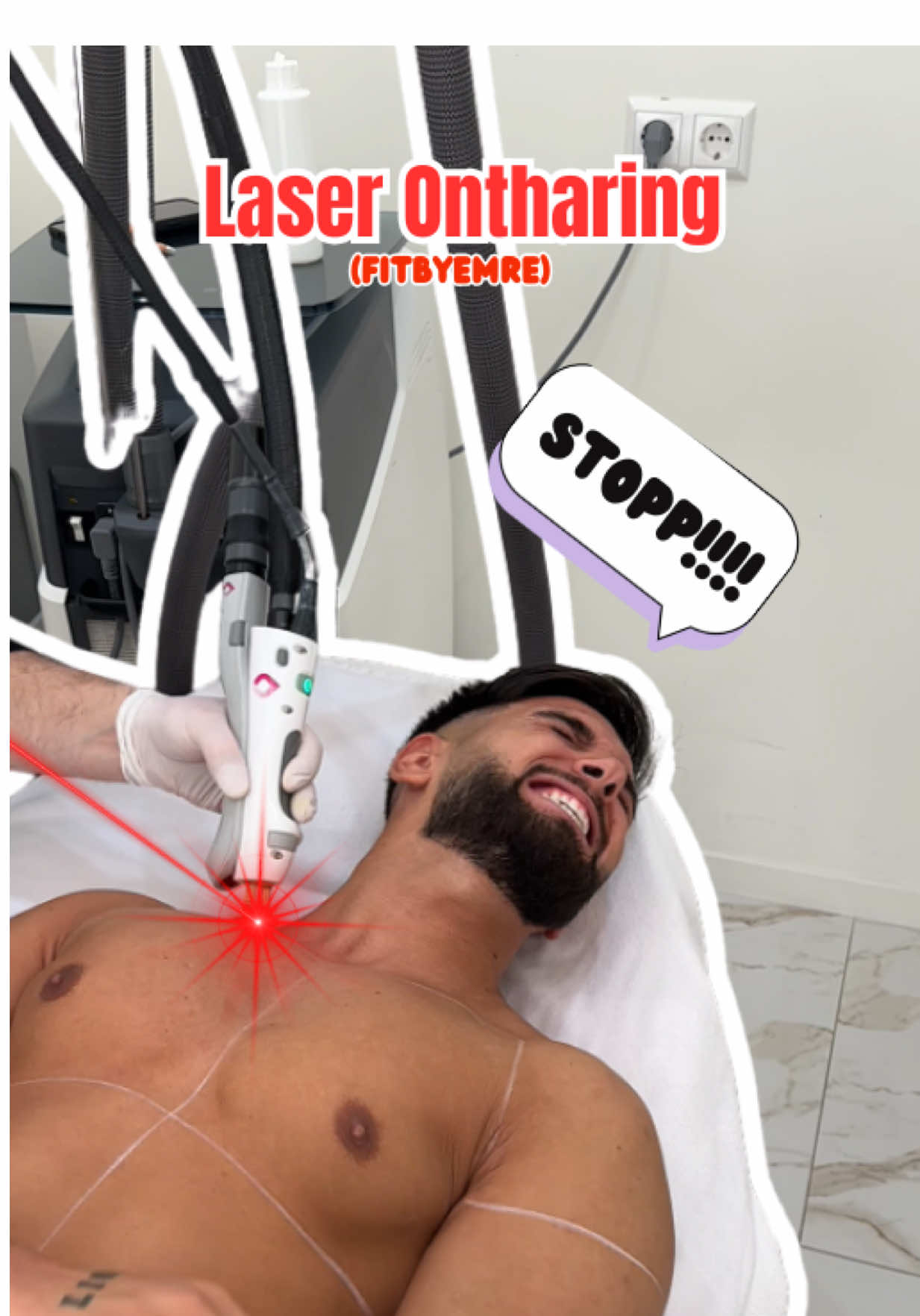 Ik haar laser.. StopStopStop @Ekbeautyclinic #fitbyemre #funnytiktok #laserhairremoval 
