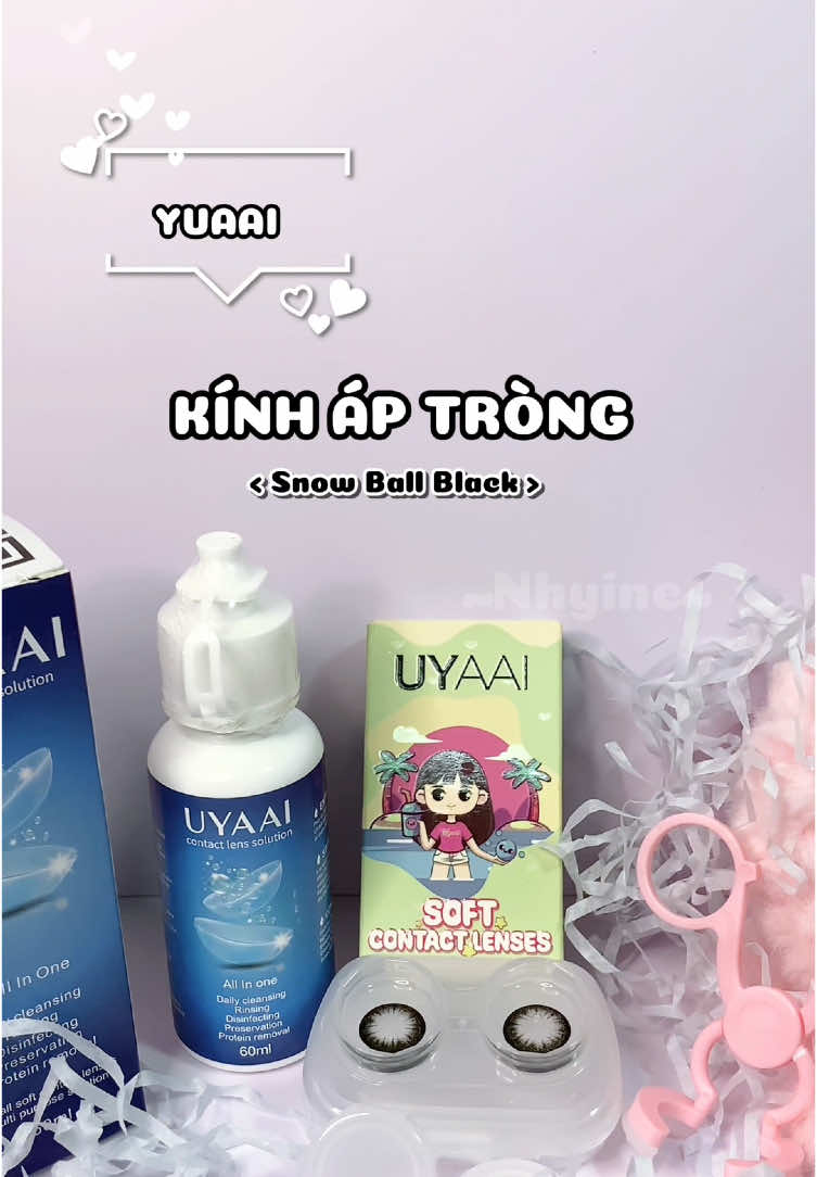 Kính Áp Tròng UYAAI Snow Ball Black #lens #kinhaptrong #yuaai #lensmat #rivew #unboxing 