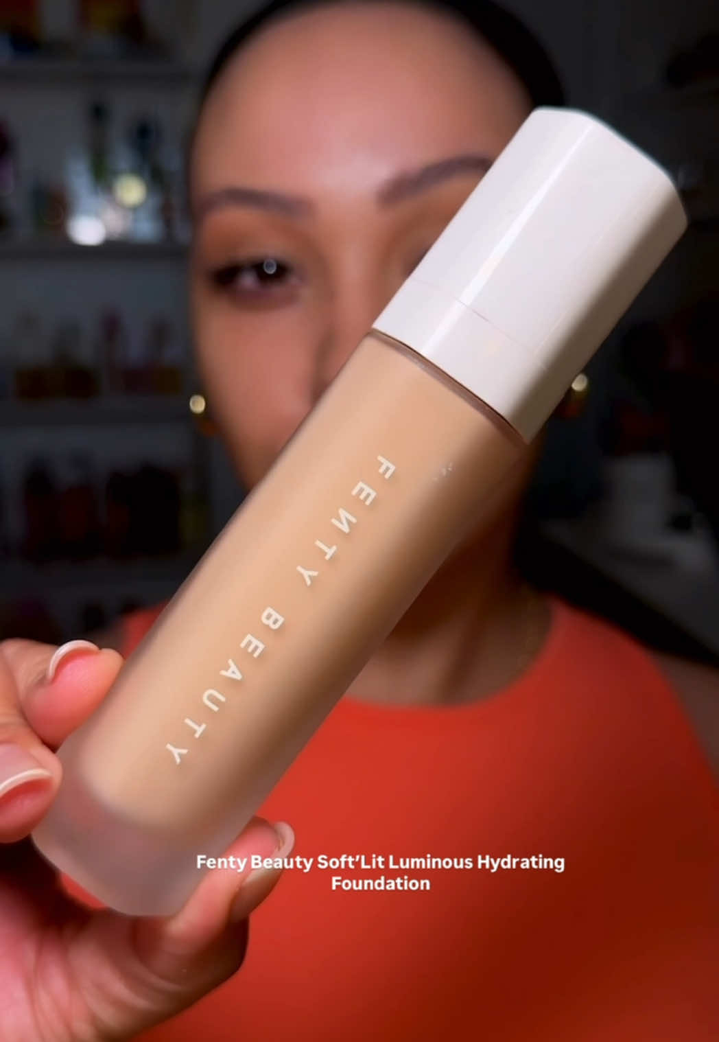 @fentybeauty Soft’Lit Naturally Luminous Hydrating Longwear Foundation in the Shade 210.  This foundation gives such a beautiful glowy look without feeling greasy or heavy. It is definitely a little thicker than skin tints but lighter than other foundations. Great coverage! 🥰❤️  #fenty #fentybeautyfoundation #fentybeuty #grwm #sephora #beauty 
