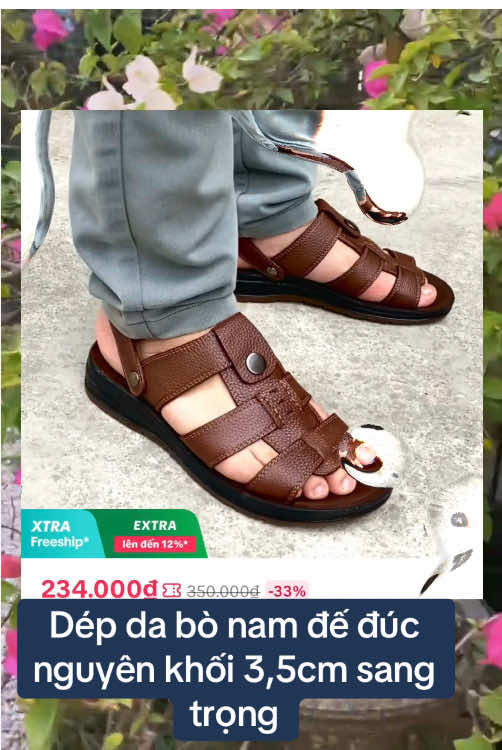 Dép da bò đế đúc nguyên khối#viettien985 #depdabonamdeducnguyenkhoi #dep #depnam #xuhuong #lenxuhuong #trendingvideo #nhachaymoingay #varial #hyp #fypageシ 