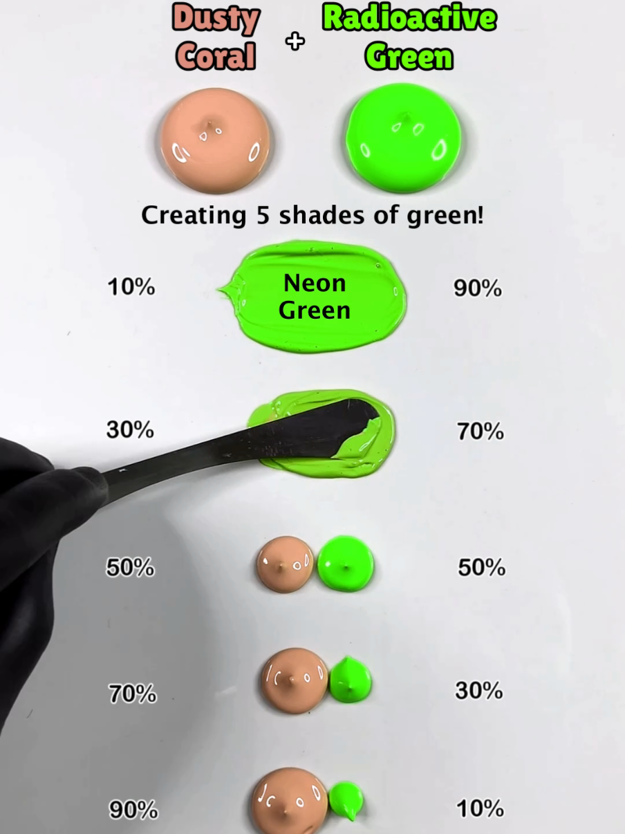 creating 5 shades of green! which green was your favorite? 😀 