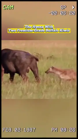 The hyena with two premium-grade buffalo kiwis. #wildanimals #animals #foryou 
