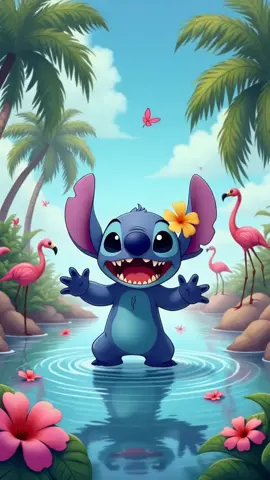 Stitch love 💙💖#stitch #flamingo #stitchkindness #stitchcollection #funny 