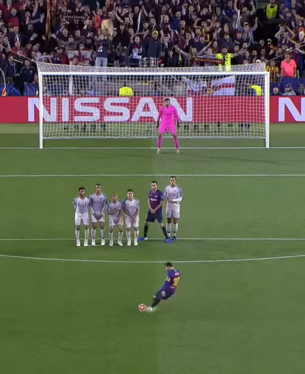 Messi’s free kick vs Liverpool from different angles 🥵 #messi #barca #liverpool #4kquality 