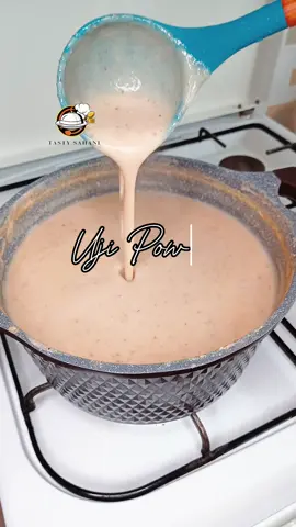 Uji Power recipe. This porridge is nutritious and very filling.  Ingredients. Sweet Potatoes. Arrowroots.  Cassava. Sugar. Milk. Roasted Peanuts. Method. 1. Peel and wash the arrowroots, sweet potatoes and cassava. 2. Cut into small pieces and add to a pot with some water. 3. Cook until soft. A fork should go through easily. Let it cool before blending.  4. In a blender, add the cool sweet potatoes, arrowroot and cassava mixture. 5. Add milk and the roasted peanuts. Blend till smooth and lump free. Add more milk if it's too thick. 6. Transfer the porridge to a pot. Add sugar and cook on medium heat. Boil for a few minutes. Keep stirring to avoid burning at the bottom.  7. Enjoy while still hot. #tastysahani #kenyanfood  #uji #ujipower 