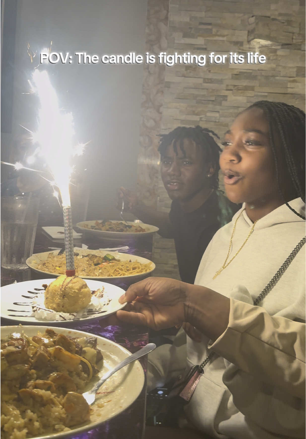 She tried blowing out this candle four times. This candle said not today, ma’am! This birthday's not over till I say so!🕯️ #birthdaygirl #candlefail #RelatableMoments #TikTokFunny #EpicFail 