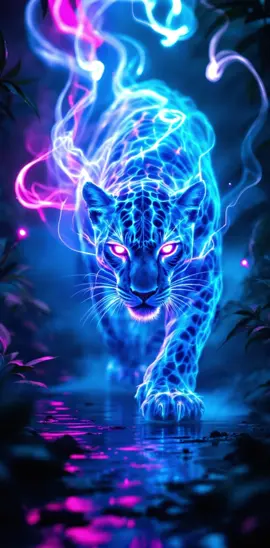 Spectral Leopard Live Wallpaper 💫🐆 #livewallpaper #wallpaper #phonewallpaper #livewallpapers #fantasy #leopard #predator #cool #livewallpapers4k #fantasyanimal #fantasyvibes #neonleopard
