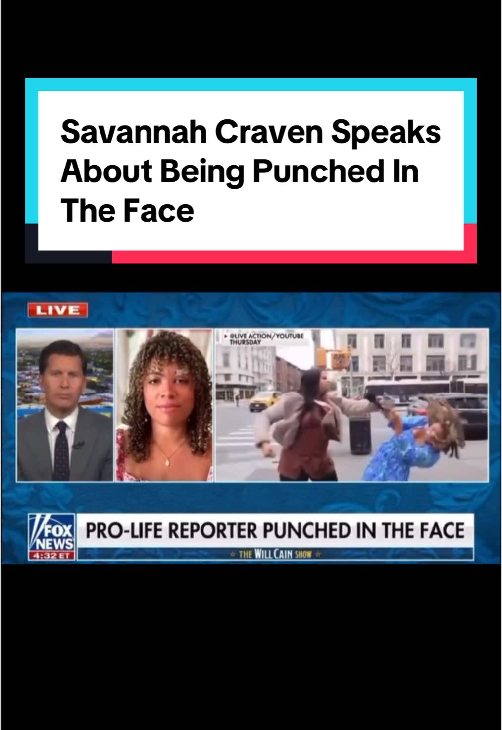 What started as a normal interview turned into chaos… #SavannahCraven speaks to @Fox News  about getting served a 2 piece combo mid interview 😩 Share With 3 Mates | Add to story  #manonthestreet #Prolife #foxnews #explore #BriannaJRivers