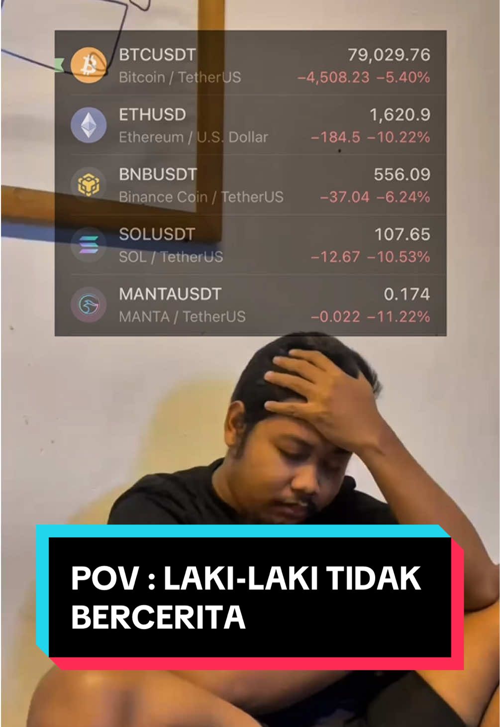 Laki-laki tidak bercerita, tiba-tiba rungkad ratusan juta 😭 Saham turun, crypto turun. Kapan beli mclaren nya ini ya Allah 😭 Udah dong main perang-perangannya, kasih tau bapakmu @donaldjtrumpjr  #crypto #bitcoin #dump #btc #rungkad #kripto 