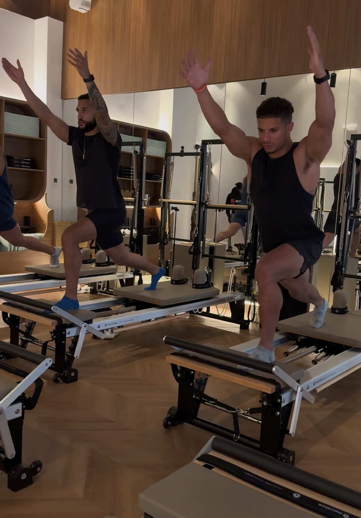 Took the Hyrox bros to Pilates #pilates #pilatesmen #sensepilates 