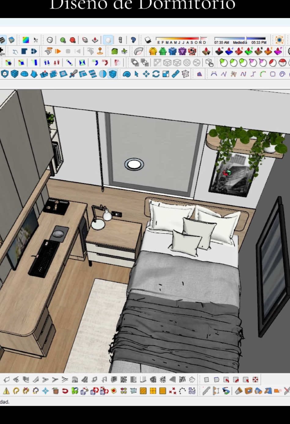 Proceso de diseño de un Dormitorio ✨ ✨ 👨🏻‍💻👨🏻‍💻 #diseñodeinteriores #design #arquitectura #architecture #interiordesign #room #roomdecor #peru🇵🇪 #fypシ゚ #fyp #fouryou #diseño #render #sketchup #homedecor 