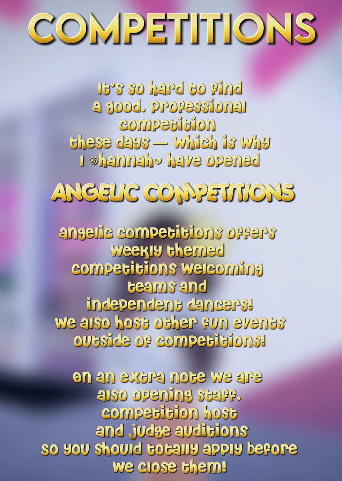 DISCORD IN BIO! #hannahsangels #aldchannahsangels #angeliccompetitions #angeliccomps #comp #oracomp #oracompetition #oracompserver #oracomps #ora #aldc #aldcdancemoms #wow #announcement #important #checkout #oradancemoms #dancemoms #dance #angels #dancing #fyp #viral #permcompetition #audition #staff #oradiscordcomp #activecompsora #activecompinora #join 
