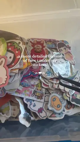 a more detailed explanation!! I FORGOT TO WRITE I PUT SELF ADHESIVE LAMINATE BEFORE CUTTING!!!! (that explains why u should push bubbles out) #stationery #stationeryaddict #crafts #tutorial #tut #heiseiretro #fyp #viral #sticker #handmade #handmadegifts #diygirlie #stickeraddict #forupage #xyzbca 