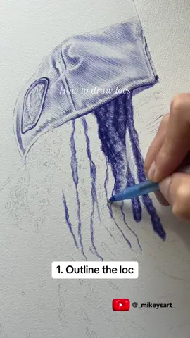 3 easy steps to drawing realistic locs #arttutorial #drawing 