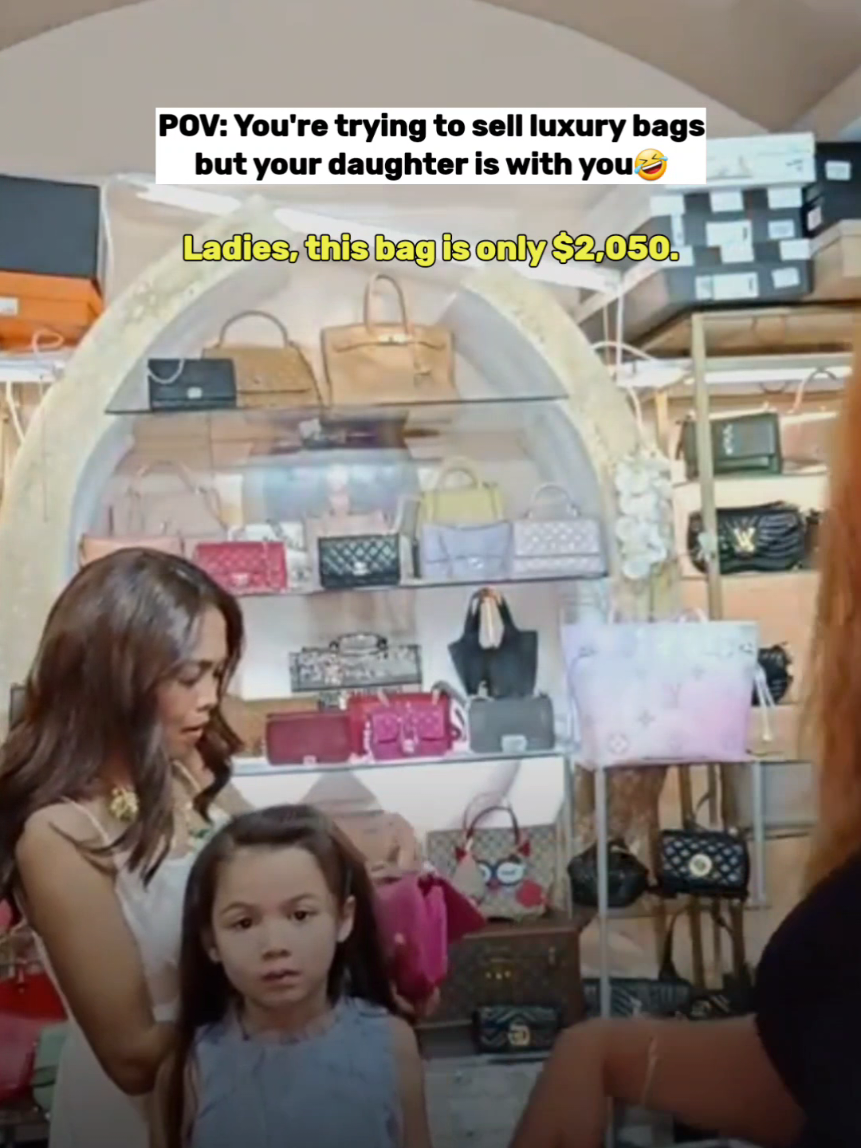 When Mia realized the price of the Chanel purse 🤣 (FB Page: LuxuryGalore)