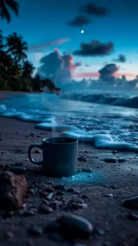 💖 @hotcoffee0508 ... Good night🌙 #goodnightpost #eveningcoffee #nightvibes #calmnight #coffeetime #oceanmood #peacefulmoments #nightaesthetic #coffeelovers #moonlightmagic #relaxingvibes #seasideescape #nightthoughts #calm #sleep